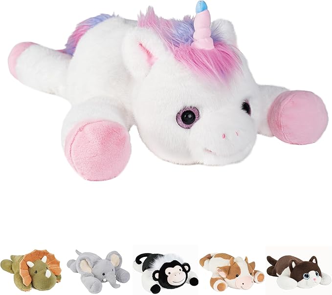 GILFWM Unicorn Weighted Stuffed Animals - 25" Big Stuffed Animal Toy Rainbow Pillow for Girls Boys Kids, 5 lbs Soft Washable Weighted Plush