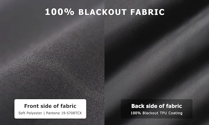 LazBlinds 100% Blackout Cordless Thermal Insulated UV Protection Privacy Curtain for Windows and Doors (26''W x 68''H, Black, 1 Panel)