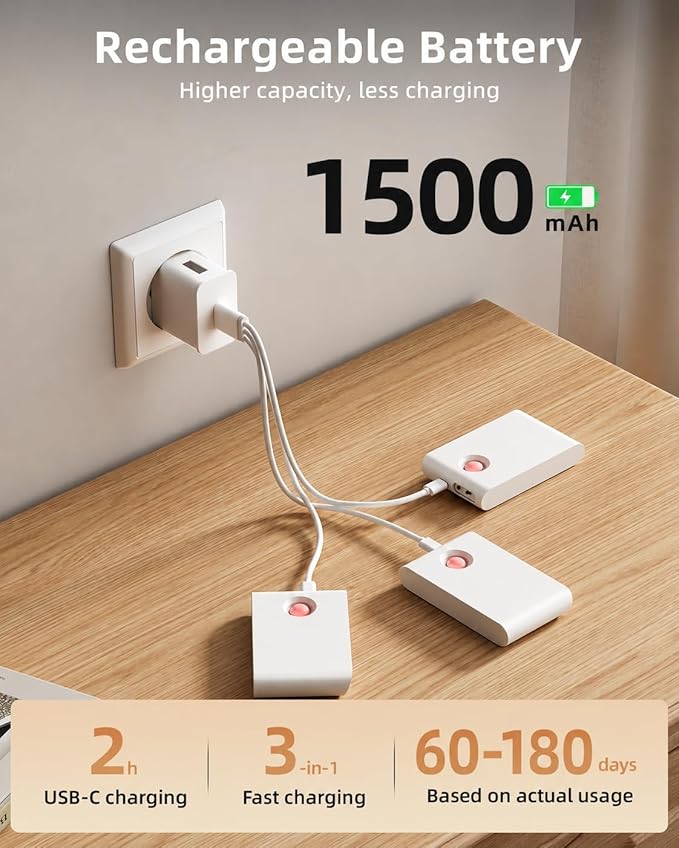 EZVALO 6 Pack Motion Sensor Night Lights, Sync LED Stair Lights Indoor, 1500mAh Rechargeable, Magnetic & Dimmable, 3000K Soft White, Portable Nightlight for Hallway, Stairs, Bathroom, Bedroom