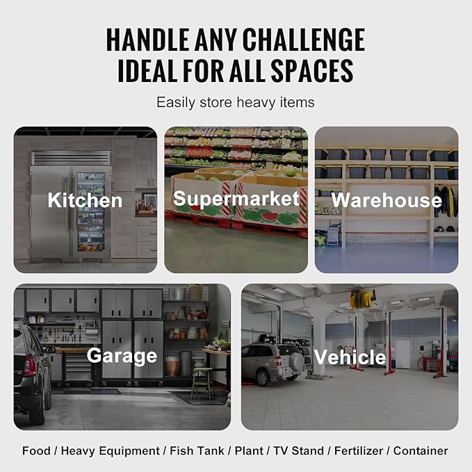 VEVOR Aluminum Dunnage Rack, 36” x 20” Commercial Food Floor Rack, 8” Off the Floor, 1800 lbs Capacity All-Welded Aluminum Storage, for Storage in Restaurants, Kitchens, Garages and Vehicles