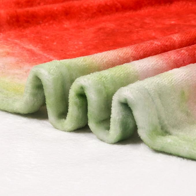 Vessia Watermelon Printed Throw Blanket, Realistic Funny Round Food Blanket for Adults and Kids, 300GSM Novelty Fruits Throw for Couch, Sofa, Bed, Fun Home Decor for All Seasons, 71 inches