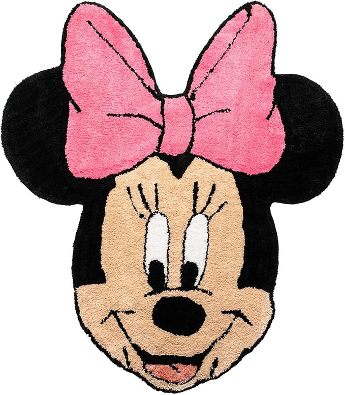 Jay Franco Disney Minnie Mouse Plush Fluffy Accent Rug - 4 x 3 ft Area Rug for Kids Bedroom or Living Room Decor