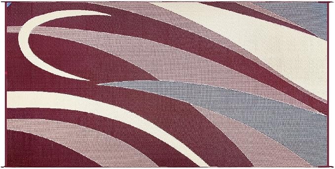 Stylish Camping GB5 Burgundy/Black/White 8' x 16' Graphic Mat