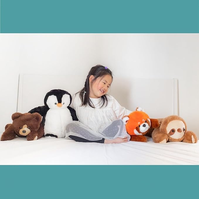 Lunapuer Snugglekid Red Panda Sensory Weighted Vibrating Pillow, Pressure Activated for Kids Adults, Weighted Plush Pillow – Soft Weighted Stuffed Animal, 11x20, Cuddly Plush Toy
