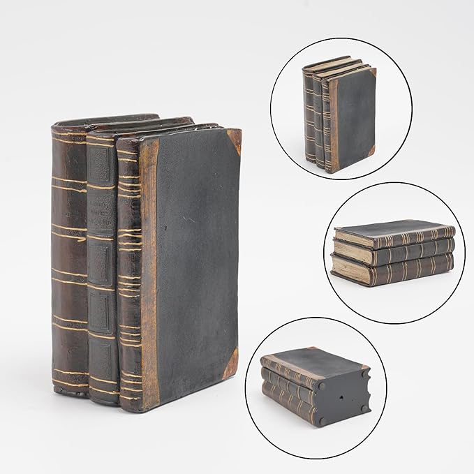 Decorative Books Coffee Table Books Decor - Resin Retro Classical Fake Decorative Books Set of 3 for Living Room, Office, Mantle Shelves Decor 4.2 * 2.7 * 6.2 Inch Guichifun