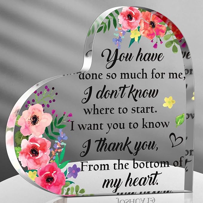Yinder Thank You Gifts for Women Appreciation Gifts for Coworker Employee Nurse Teacher Leader Boss Inspirational Quotes Acrylic Desk Decor for Home Office Farewell Retirement
