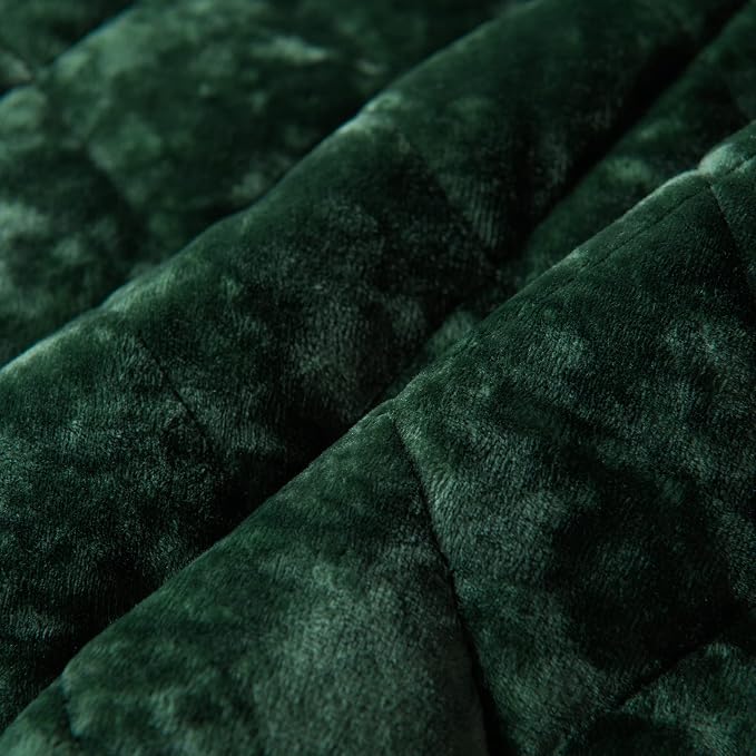 Fredsure Distressed Velvet Quilt Set, 3 Pieces Blackish King, Distressed Velvet Face and Brushed Microfiber Reverse, with Diamond Quilting