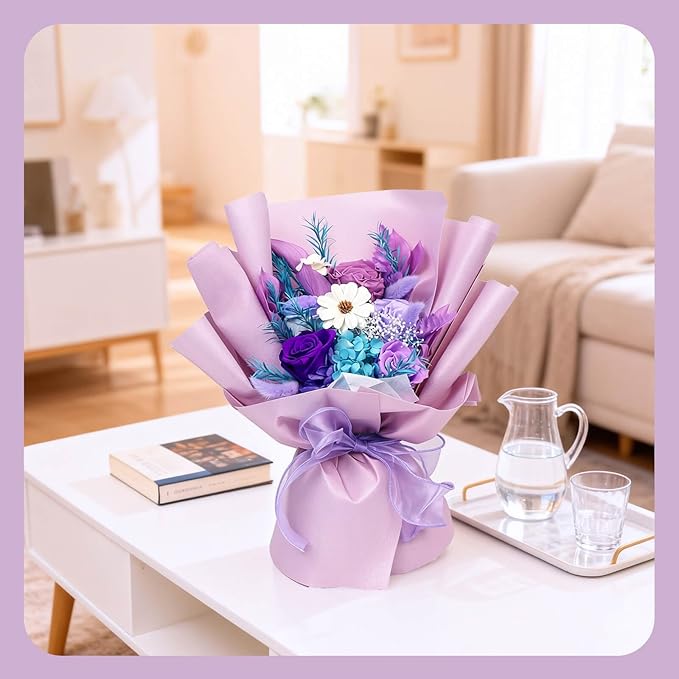 Birthday Gifts for Women, Flowers for Delivery, Forever Preserved Rose Flowers Fresh Bouquet, Valentines Mothers Day Gifts for Mom Grandma Wife Her