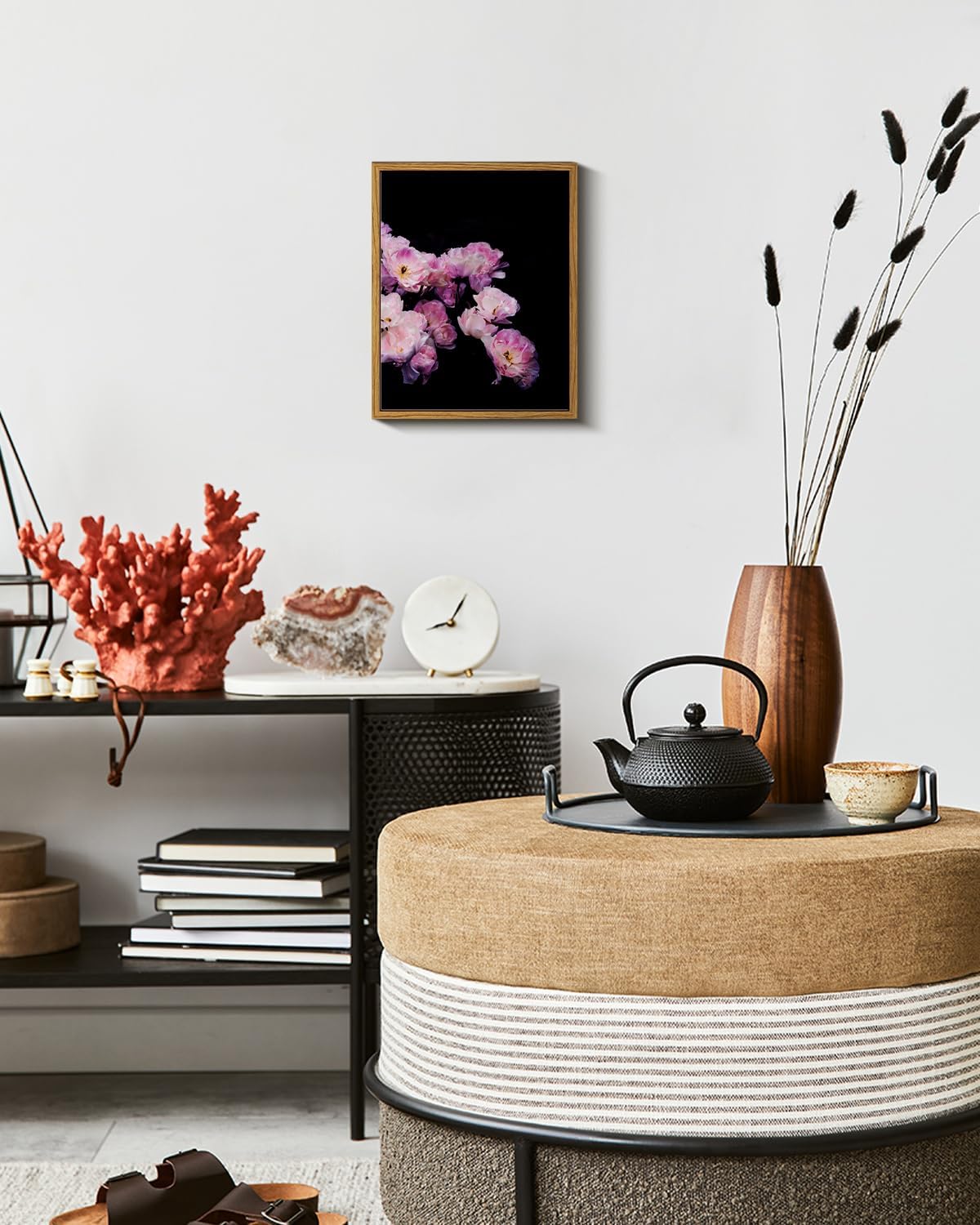 VIYYIEA Framed Canvas Wall Art Home Decor Classical Flower Oil Paintings for Wall Decorations Canvas Wall Art Modern Floral Home Decor for Bedroom Living Room Bathroom Decor 8x10in