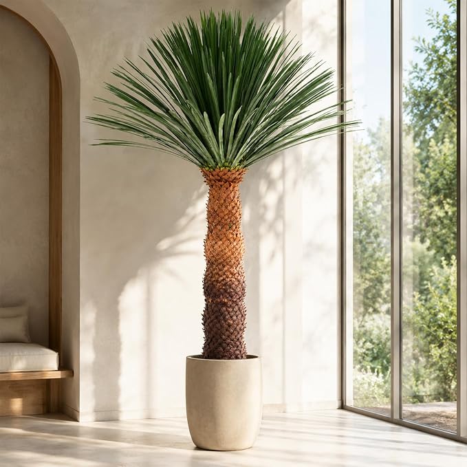 8.6FT Artificial Agave Plant in Black Pot, 103 Inch Tall Faux Agave with Removable White Coating, Fake Floor Plant for Indoor Outdoor Front Porch Patio Home Office Hotel Desert Style Decor