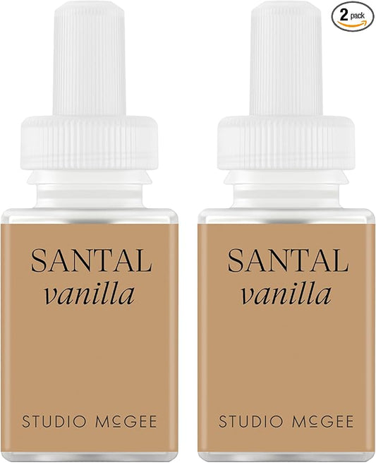 Pura x Studio McGee Home Scent Refill - Smart Air Diffuser - Long-Lasting Luxury Fragrance per Refill - Home Essential - Clean & Safe Diffuser Fragrance - 2 Pack, Santal Vanilla