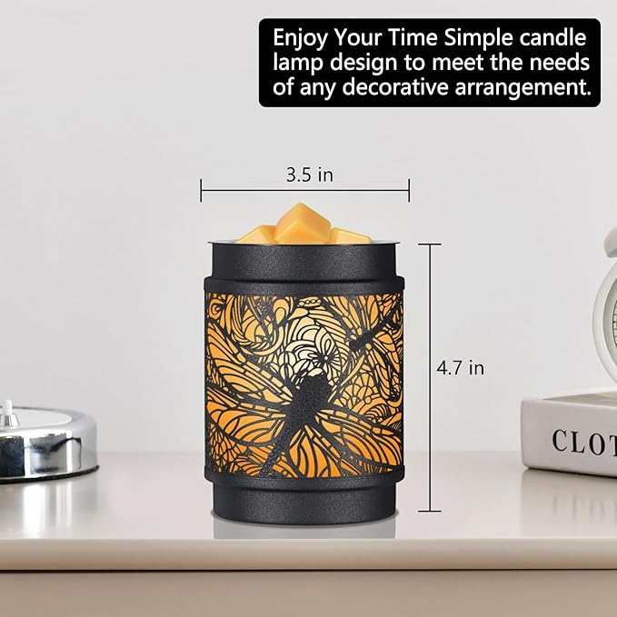 kobodon Wax Melt Warmer Metal Wax Warmer for Scented Wax Electric Fragrance Candle Oil Burner 2 in 1 Wax Melts as Gifts for Moms Grandma Women Girls(Dragonfly)