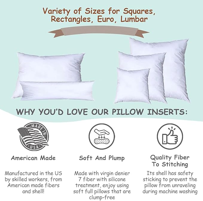 Pillowflex Synthetic Down Pillow Insert - 12x32 Down Alternative Pillow, Ultra Soft, Large Rectangle Body Sleeping Pillow, Lumbar, Long, Back - 1 Decorative Pillow Form