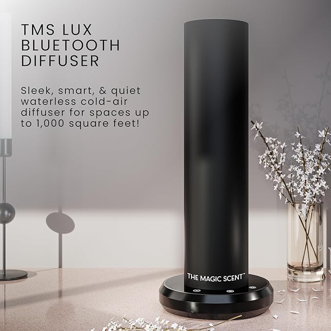 The Magic Scent Bluetooth Diffuser: Smart Ultra-Quiet Cold-Air Waterless Scent Diffuser for Home, Hotel, & Office - Programmable Intensity & Timer - Premium Aroma Oil Included