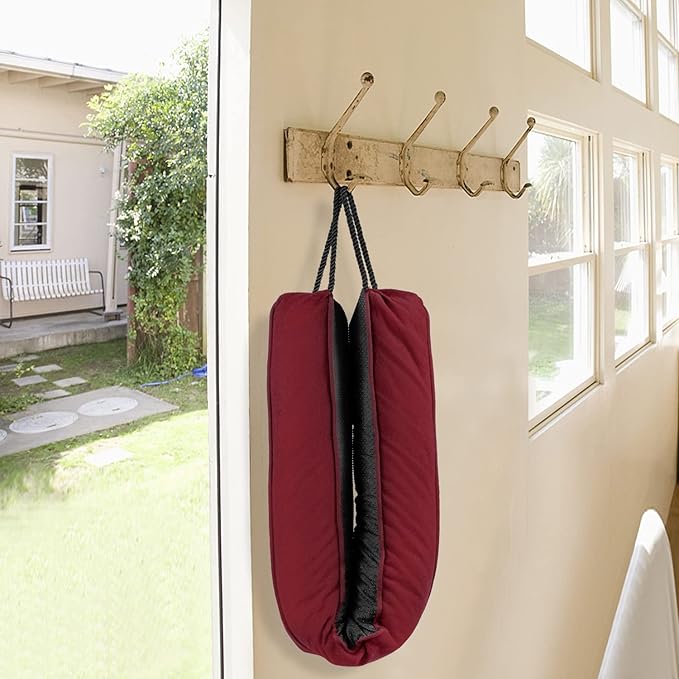 Sunolga 2 Pack 38 Inches Door Draft Stopper 2.2LB Under Door Noise Air Stopper, Sound Proof Draft Guard for Doors and Windows,Machine Washable, Black and Red