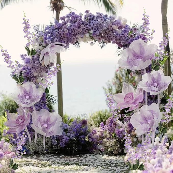 8 pcs Clove Purple Delphinium Artificial Flowers, 34.25''Artificial Snapdragon Flowers Tall Fake Flowers Silk Flowers Faux Delphinium Bulk for Tall Vase Home Wedding Garden Table Decor