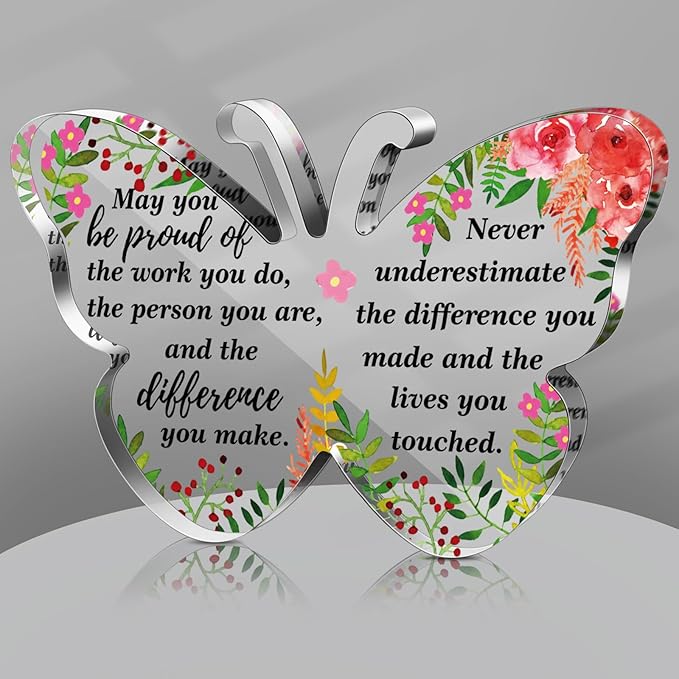 Yinder Thank You Gifts for Women Appreciation Gifts for Coworker Employee Nurse Teacher Leader Boss Inspirational Quotes Acrylic Desk Decor for Home Office Farewell Retirement