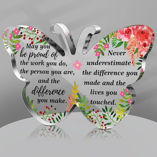 Yinder Thank You Gifts for Women Appreciation Gifts for Coworker Employee Nurse Teacher Leader Boss Inspirational Quotes Acrylic Desk Decor for Home Office Farewell Retirement