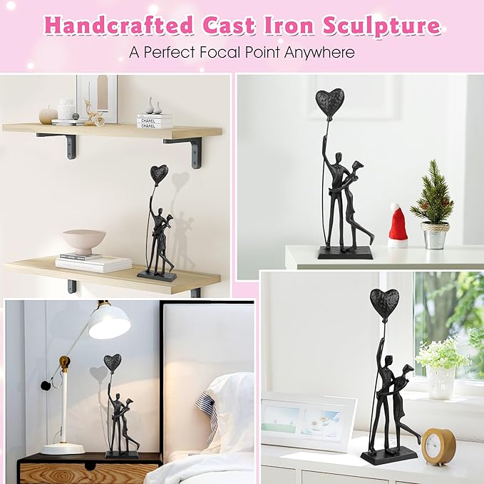 Kresecioo Wedding Gifts for Couples 2026, Romantic Couple Iron Sculpture 12in Handcrafted Passionate Love Metal Statue Decoration, Anniversary for Women Men Her Him, Mothers Day for Wife