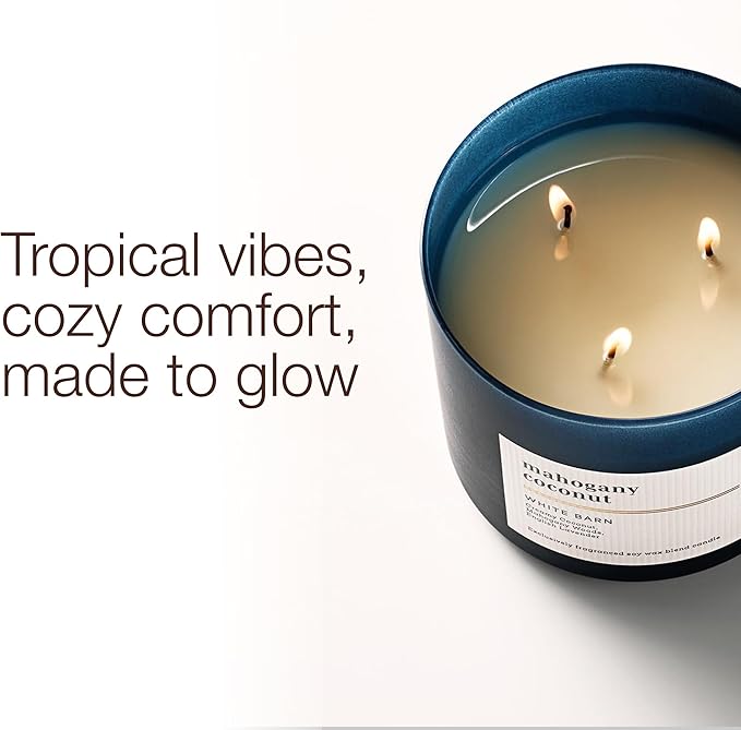Bath & Body Works 3-Wick Candle, Mahogany Coconut Candle, Strong Throw, Long-Lasting Burn Up to 45 Hours, Exclusively Fragranced Soy Wax Blend, 14.5 oz - 2 Pack
