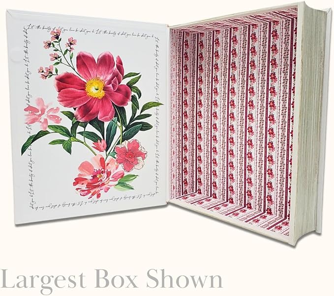 Punch Studio Decorative Storage Boxes with Lids | Nested Book Style Set of 3 Coated Cardboard Keepsake Box for Photos Documents Gifts Home Organization, 11” x 13.5” – Notable Florals