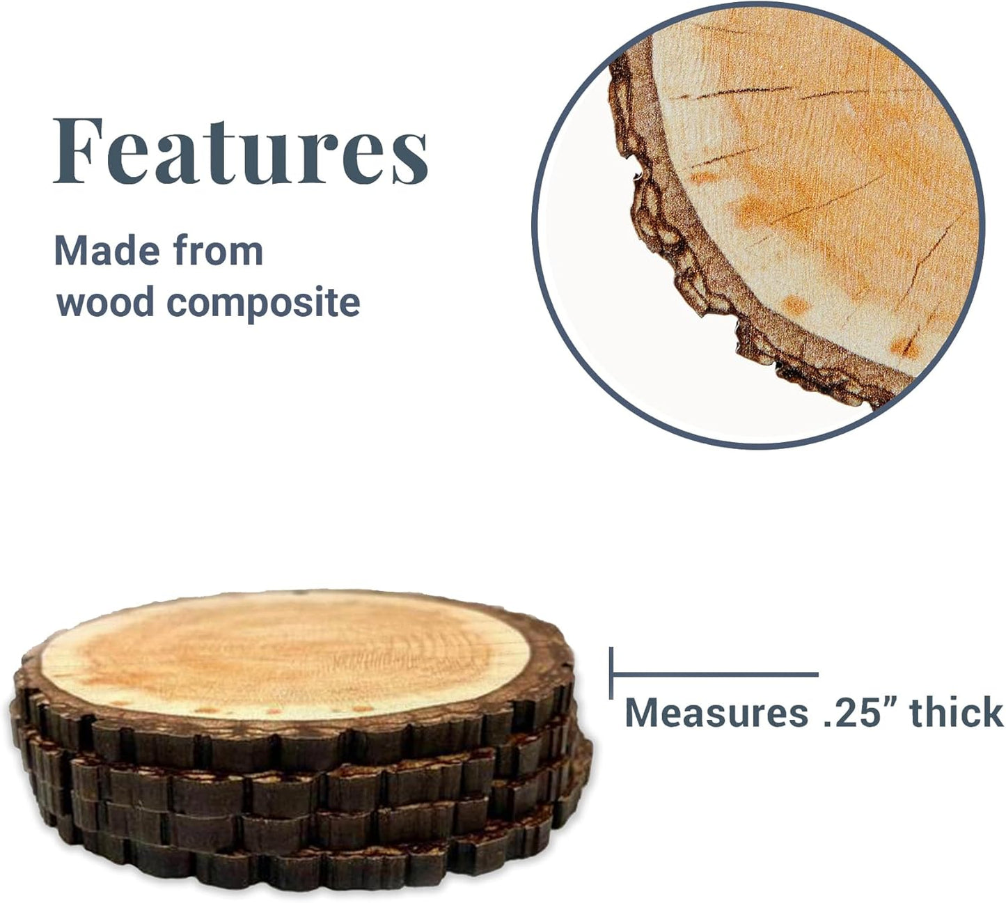 Let’s Make Memories Personalized Christmas Ornament - Photo Only - Rustic Wood - Round - 2025 Christmas Ornament