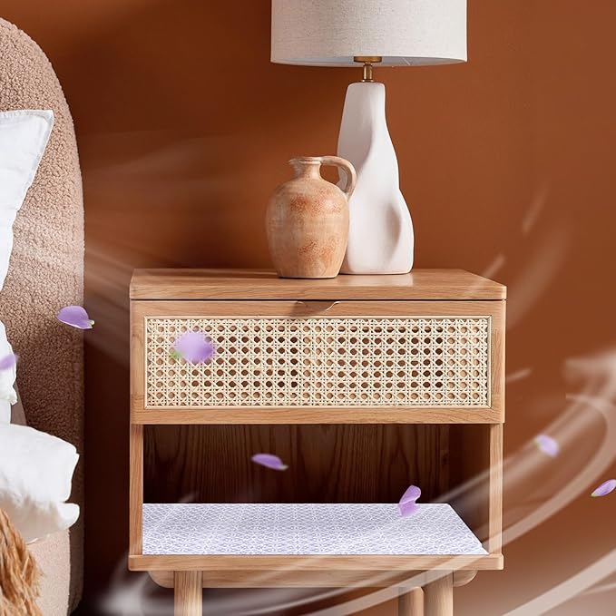 SCENTORINI Scented Drawer Liners for Dresser, 15 Sheets Lavender Scent Shelf Paper Liners, Non-Adhesive 14.3x19.5 Inch, for Home Fragrant Bedroom Drawer Closet Shelves