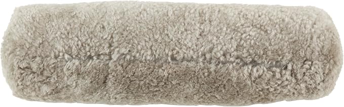 SARO LIFESTYLE Luxurious New Zealand Sheepskin Bolster Pillow with Soft Poly Fill, 6"x20", Fog