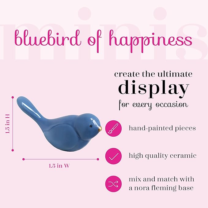 Nora Fleming Bluebird of Happiness (Bluebird) A08 - Hand-Painted Ceramic Holiday Décor - Spring Minis for The Home and Office