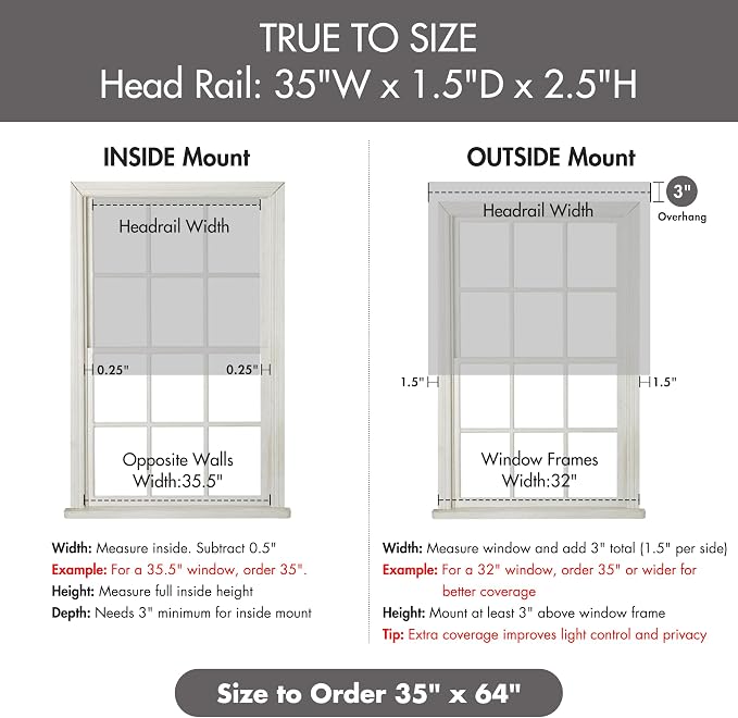 Madison Park Galen Cordless Roman Shade, 35"W x 64"H, Sheen Grey – Room Darkening, Thermal Insulated, Energy Efficient Window Blind with Subtle Sheen Basketweave Fabric for Privacy