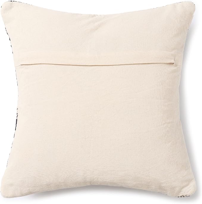 REDEARTH · Boho Textured Throw Pillow Cases - Cushion Covers Tufted Decorative Farmhouse Fall Set for Couch - Sofa - Dining - Patio - Outdoor - 100% Cotton (18"x18" - Indigo Impressions) Pack of 2