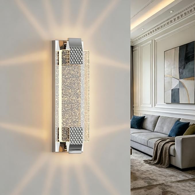 camuucci Battery Operated Wall Sconce Rechargeable Battery Powered 12000mAh Wall Light Indoor Not Hardwired Wall Lamp Fixtures for Bedroom Living Room 1Pack