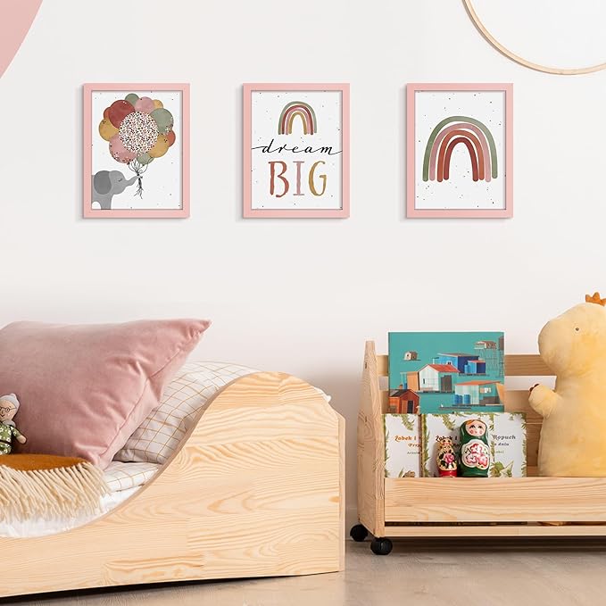 upsimples 8.5 By 11 Picture Frame, Display Pictures 6x8 with Mat or 8.5 x 11 Without, Wall Hanging Photo Frames, Pink, 1 Pack