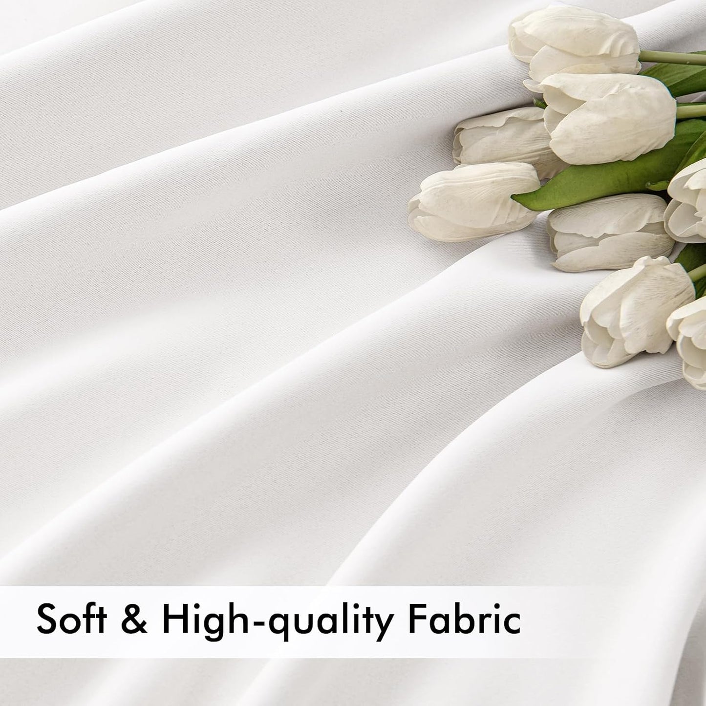 MIULEE Pure White Back Tab Blackout Curtains 120 Inch Long 2 Panels Set for Bedroom, Rod Pocket/Pinch Pleated Extra Long Thermal Insulated Living Room Darkening Light Blocking 10FT Drapes