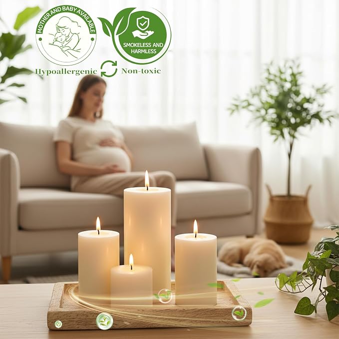 12 Pack Soy Pillar Candles-2x3 in White Unscented Pillars-324 Hour Long Clean Burning,Non-Toxic Dripless & Smokeless-Natural Soy Wax Candles for Wedding, Parties,Home Decor, Prayer and Emergency
