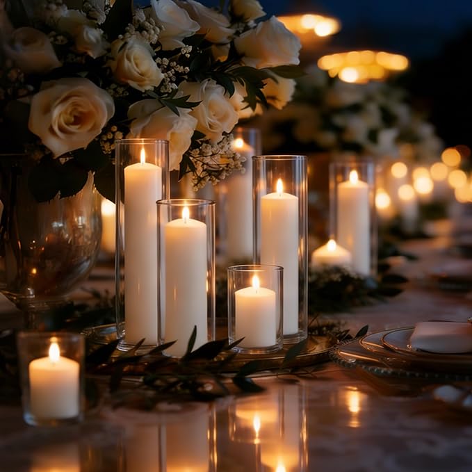 36 Pcs White Pillar Candles Bulk Set | Unscented Dripless Smokeless Wax Candles | 3 Assorted Sizes: 2x3, 2x4, 2x6 for Weddings, Hurricane Vases, and Centerpieces