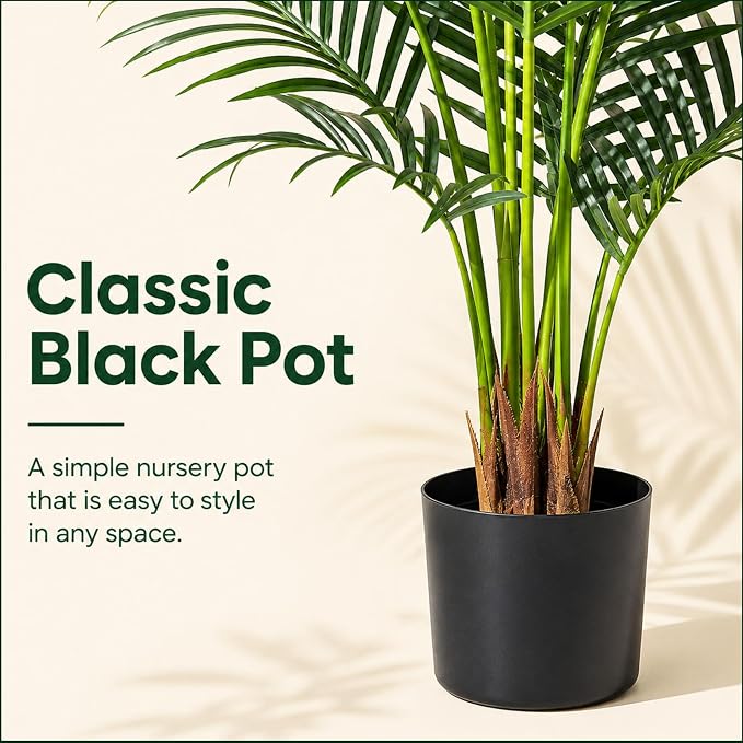 Artificial Palm Tree 6.2ft Tall Fake Palm Tree Indoor Decor with 18 leaves and Real Bark Design Faux Tropical Areca Palm Silk Floor Plant in Pot for Home Office Living Room Bedroom Decor 1pcs