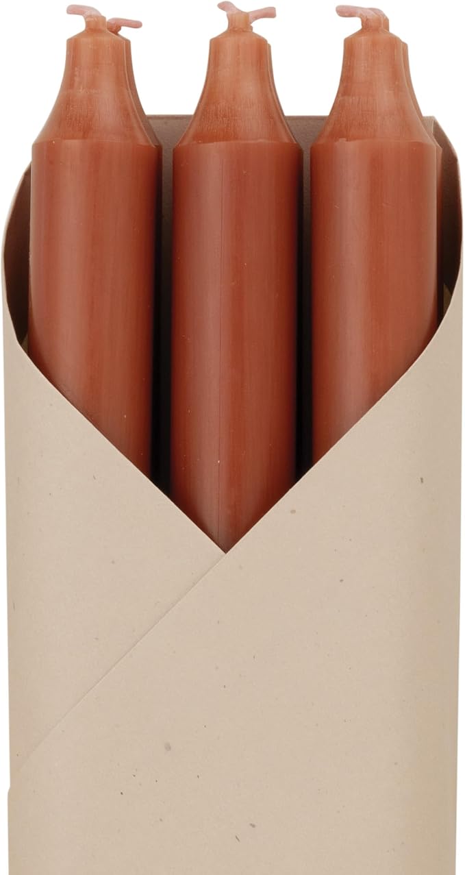 Northern Lights Candles - 12" 6pk Tapers - Terra Cotta - 73259
