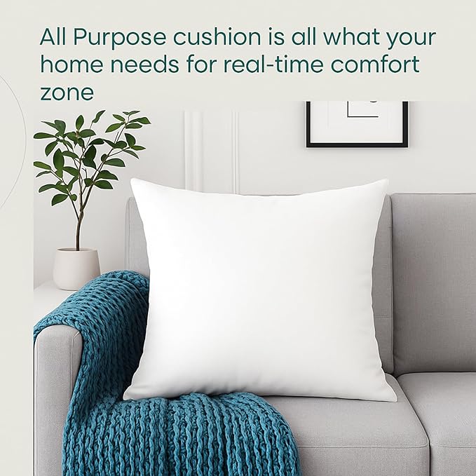 LANE LINEN 16x16 Throw Pillow Insert - Set of 4 White Inserts for Decorative Pillow Covers for Bed, Decorative Pillows for Bed, Couch Pillows, Throw Pillows for Couch