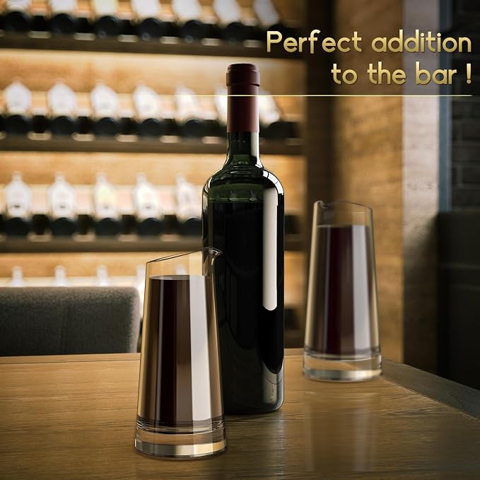 NUTRIUPS 11 oz Hand-blown Mini Carafe, Individual Glass Wine Carafe for Single Serving, Set of 2