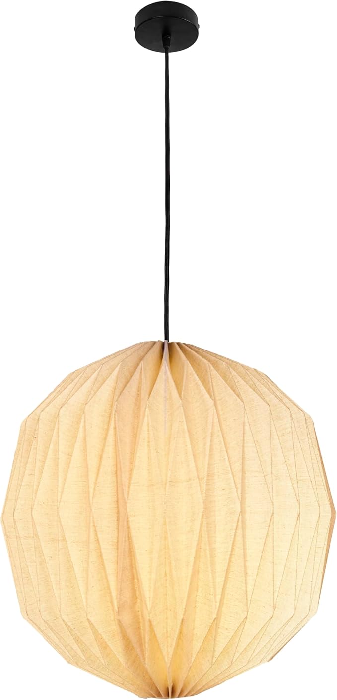 JONATHAN Y 15.75" Natural 1-Light Paper Pendant Light, Modern Vintage Honeycomb Orb Shade Hanging Lantern for Dining Room, Scandinavian Minimalist, LED Bulb Included JYL9101B