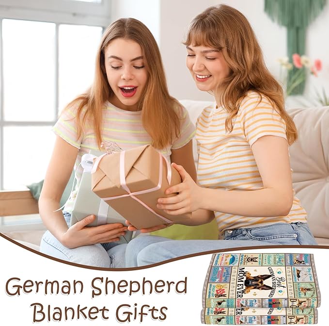 Wxiben German Shepherd Gifts for Women - German Shepherd Blanket for Dog Lovers/Owners German Shepherds Mom Gift Dog Birthday Throw Blanket for Home Sofa Couch Bed 60x50in