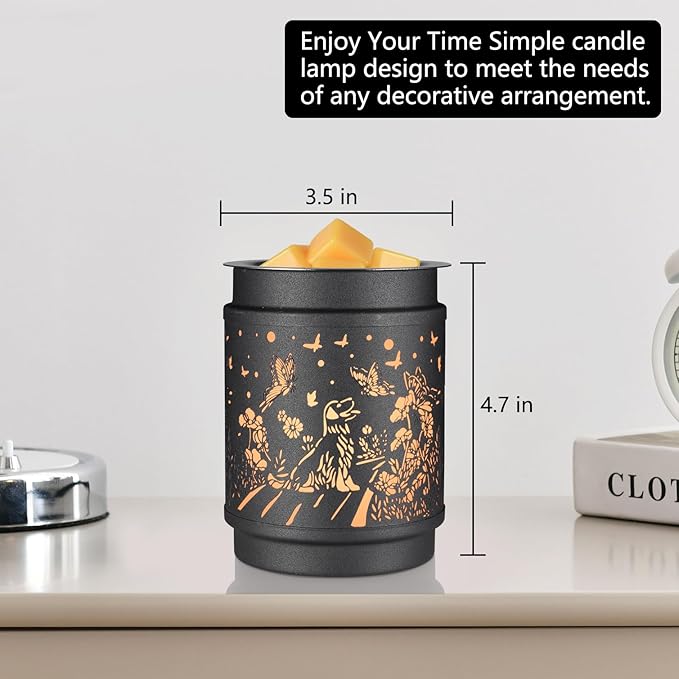 kobodon Wax Melt Warmer Metal Wax Warmer for Scented Wax Electric Fragrance Candle Oil Burner 2 in 1,as Gifts for Moms Grandma Women Girls(Dogs)