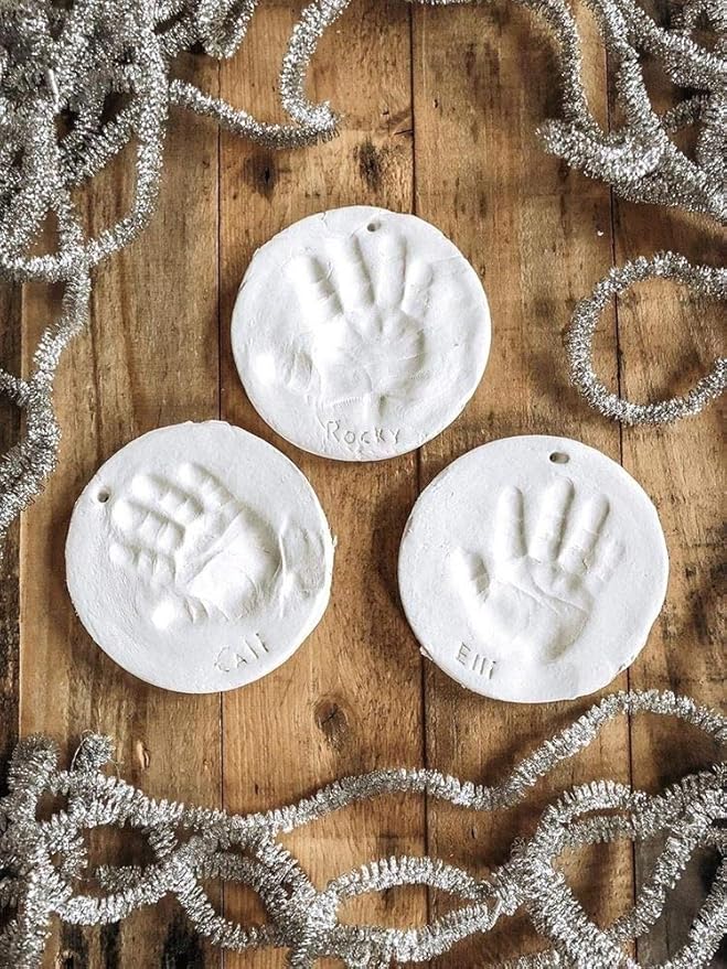 Bubzi Co Baby Footprint & Handprint Frame & Ornament Set Baby Girl Gifts & Baby Boy Gifts, Unique Baby Shower Gifts, Personalized Baby Gifts for Baby Registry, Keepsake Box for Room Wall Nursery Decor