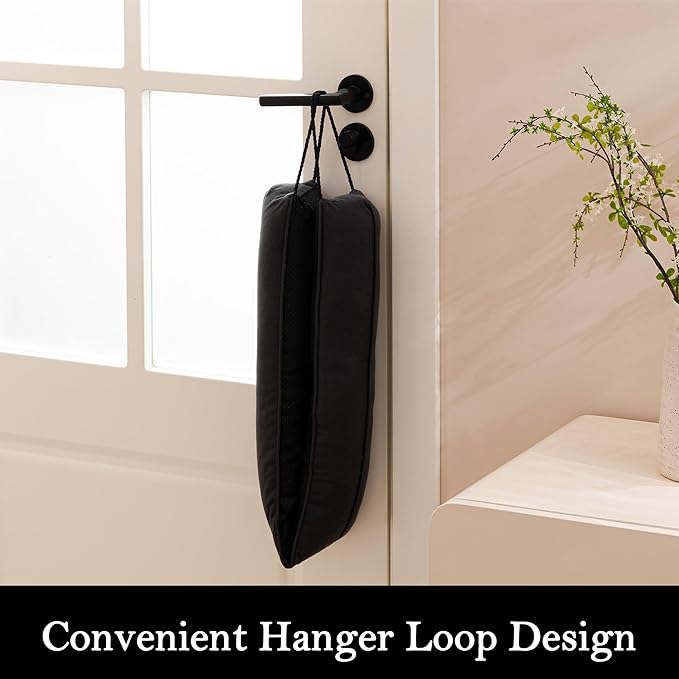 Sunolga Door Draft Stopper Blocks Hot and Cold Air with Removable Washable Cover for Bottom of Door, All-Season Seal for Noise, Light, Wind, Door Sweep for Gaps Up to 3", Home Essentials, 32", Black