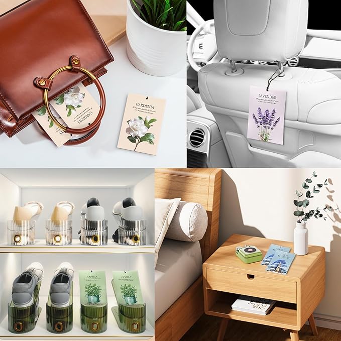 Rose Scented Sachet Bags - 12 Pack Drawer & Closet Freshener, Long Lasting Odor Eliminator for Wardrobes, Cars & Storage, Home Fragrance Air Freshener Sachets