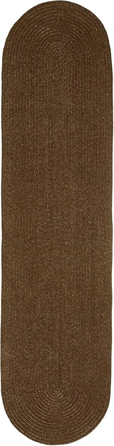 Superior Indoor Outdoor Area Rug, Handwoven Reversible Braided Home Decor for Living Room, Kitchen, Entryway, Patio, Front Porch, Deck, Modern, Boho, Farmhouse Style, 2' x 8' Oval, Cocoa