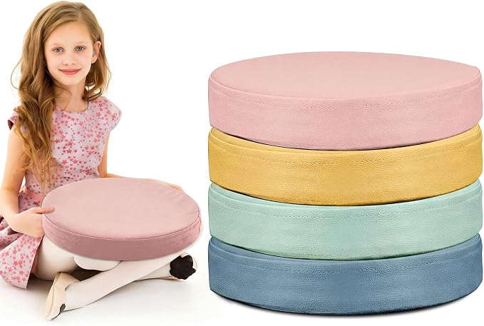 Juexica 4 Pcs Extra Thick Flexible Seating Floor Cushions Assorted Colored Pillow Floor Cushions for Classroom Soft Flexible Seating for Kids Learning Sitting Daycare School Chair (Hippie Boho Color)
