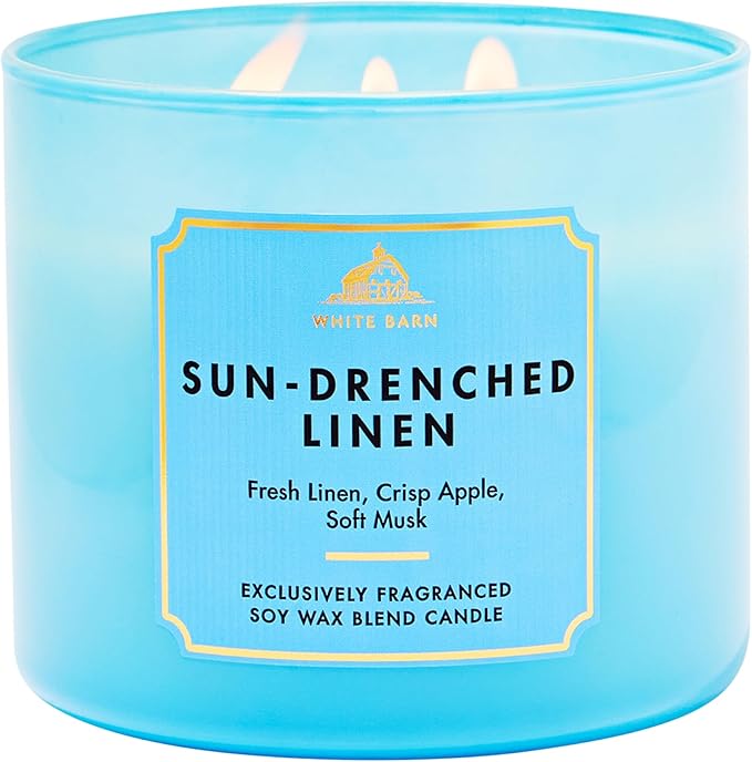 Bath & Body Works Sun-Drenched Linen 3-Wick Candle