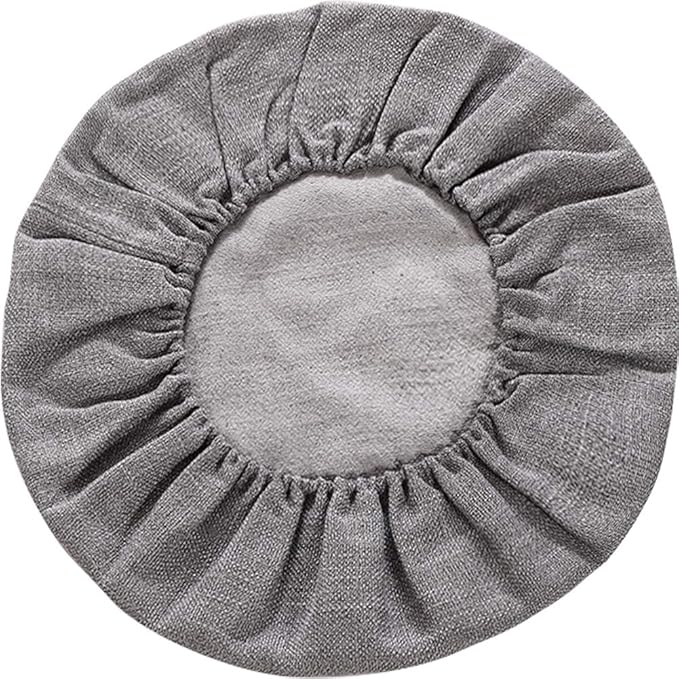 Round Floor Pillow Cover Tatami Floor Cushion Cover Straw Japanese Futon Cover Meditation Seating Ottoman Throw Protector for Living Room Indoor Outdoor Gray,19.69 inches